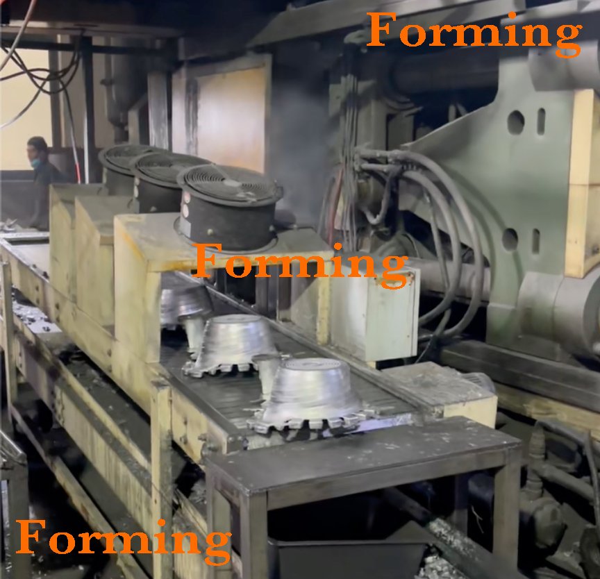 Raw die cast aluminum cookware body after forming